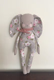 TillyBob Bunny - soft grey floral