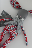 MiniBob Bunny - Liberty print & grey scarf