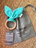 SALE. TillyBob Teether - Green Basics