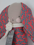 TillyBob Bunny - coral floral print with flower
